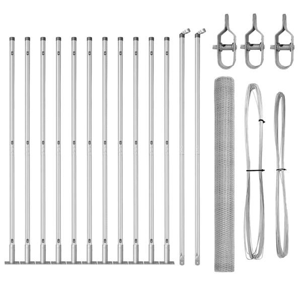 vidaXL Gir&eth;ingarp&oacute;stur Silfur 25 x 1,4 m (13 mm net) St&aacute;l