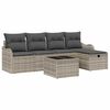 vidaXL Gar&eth;s&oacute;fa sett me&eth; p&uacute;&eth;i me&eth; geymslu 6 pcs Lj&oacute;sgr&aacute;tt Poly rattan
