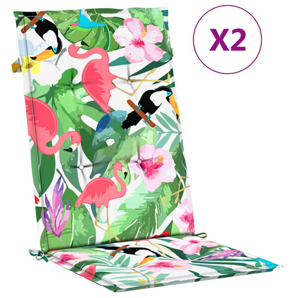 vidaXL Gar&eth;st&oacute;lasessur H&aacute;tt Bak 2 stk. Marglitar 120x50x3 cm Efni