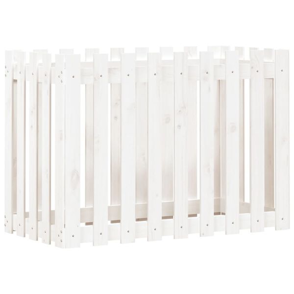 vidaXL Upph&aelig;kka&eth; Gar&eth;ker me&eth; Gir&eth;ingarh&ouml;nnun Hv&iacute;tt 100x50x70 cm Fura