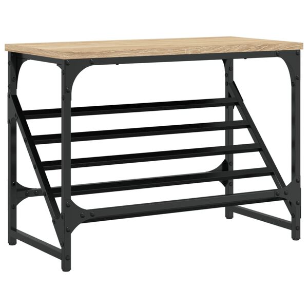 vidaXL Skóbekkur Sonoma Eikarlitur 60x30x45 cm Samsettur Viður