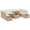 vidaXL Gar&eth;ur bor&eth;sett me&eth; p&uacute;&eth;i 10 pcs Beige og krem