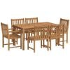 vidaXL 7 hluta Gar&eth;bor&eth;stofusett 150x90 cm &uacute;r gegnheilu teakvi&eth;i