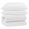 vidaXL R&uacute;mfatasett me&eth; kodda 3 pcs Hv&iacute;tt Mikrof&iacute;ber og d&uacute;nfja&eth;rir