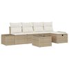 vidaXL Gar&eth;s&oacute;fa sett me&eth; p&uacute;&eth;i 6 pcs Drapplita&eth;ur p&oacute;l&yacute;rattan