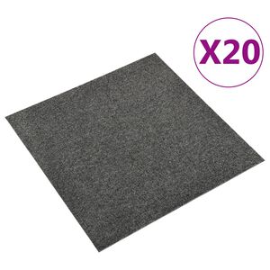 vidaXL Teppaflísar 20 stk. 5 m² 50x50 cm Reykgráar