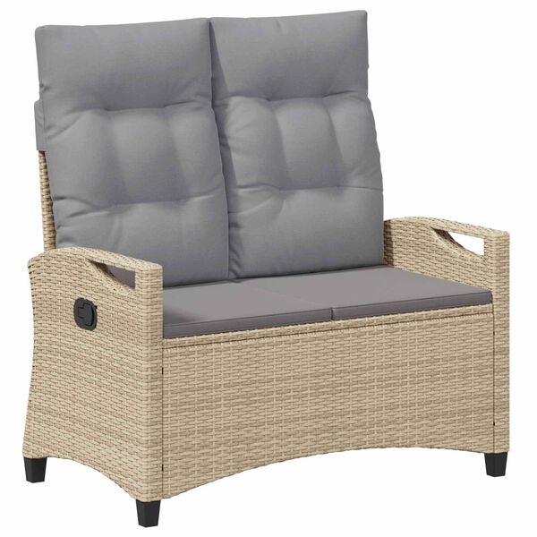 vidaXL Gar&eth;bekkur me&eth; kodda Beige og lj&oacute;sgr&aacute;r 105 x 60 x 112 cm