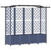 vidaXL H&aelig;kka&eth; be&eth; me&eth; trellis og &thorn;aki Gr&aacute;r 204 x 40 x 141 cm PP