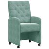 vidaXL Matsalstólar með hjólum 2 pcs sea green 58 x 67 x 97 cm Flauel
