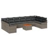 vidaXL Gar&eth;s&oacute;fa sett me&eth; p&uacute;&eth;i 11 pcs Gr&aacute;r p&oacute;l&yacute;rattan