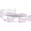 vidaXL Ramsvík með höfuðgafl Hvítt 140 x 220 cm Solid furuhikk