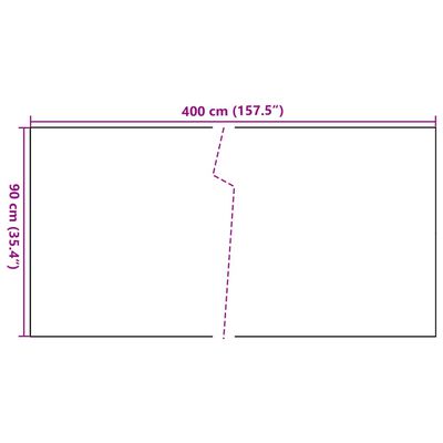 vidaXL Svalaskilrúm Brúnt og Svart 400x90 cm Pólýrattan