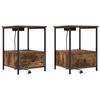 vidaXL Noat&ouml;flu sk&aacute;pur 2 pcs Rau&eth;-eik 42 x 41 x 56 cm Samsettur vi&eth;ur