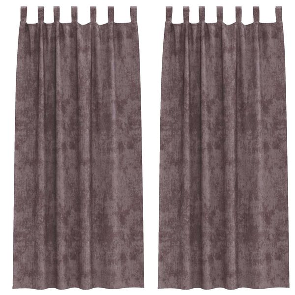 vidaXL Flauels skaut me&eth; gluggatj&ouml;ldum 2 pcs Br&uacute;nn 225 x 140 cm Flauel
