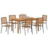 vidaXL Garður borðsett 7 pcs Grár Poly rattan