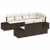 vidaXL Gar&eth;s&oacute;fa sett me&eth; p&uacute;&eth;i 7 pcs Br&uacute;nn og rj&oacute;mahv&iacute;tur Poly rattan