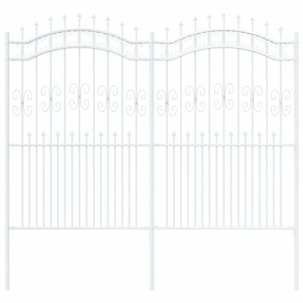 vidaXL Garðhefti Hvítt 240 x 215 cm Duftlitað stál