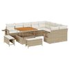 vidaXL Gar&eth;s&oacute;fa sett 12 pcs Drapplita&eth;ur p&oacute;l&yacute;rattan
