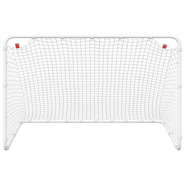 vidaXL knattspyrnumark hvítt 122x81x81 cm stál