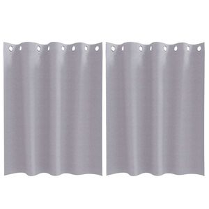 vidaXL Svartgard&iacute;nur me&eth; hringjum 2 pcs M&aacute;lmur Gr&aacute;r 140 x 140 cm