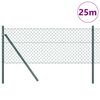 vidaXL Gir&eth;ingarp&oacute;stur Gr&aelig;nn 25 x 0,6 m (40 x 40 mm net) St&aacute;l og PVC
