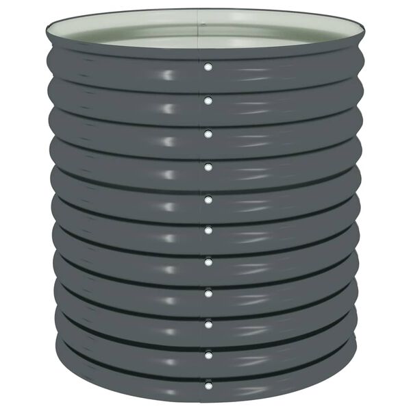 vidaXL Upphækkað Blómaker 80x80x81 cm Sinkhúðað Stál Grátt