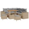 vidaXL Gar&eth;s&oacute;fa sett me&eth; p&uacute;&eth;i 8 pcs Drapplita&eth;ur p&oacute;l&yacute;rattan