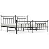 vidaXL R&uacute;mgrind &uacute;r M&aacute;lmi me&eth; H&ouml;fu&eth;gafli & F&oacute;tagafli Sv&ouml;rt 193x203 cm