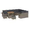 vidaXL Gar&eth;s&oacute;fa sett me&eth; p&uacute;&eth;i 12 pcs Gr&aacute;r p&oacute;l&yacute;rattan