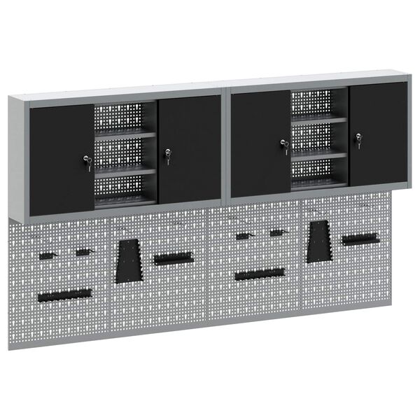 vidaXL Verkf&aelig;rask&aacute;pasett me&eth; hillu 6 pcs Svartur Dufth&uacute;&eth;a&eth; st&aacute;l