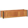 vidaXL Gar&eth;pl&ouml;ntuker 110x30x27,5 cm Gegnheill Akas&iacute;uvi&eth;ur og St&aacute;l