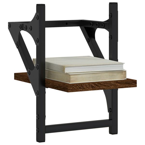 vidaXL Veghillur með Stöngum 2 stk. Brún Eik 20x25x30 cm