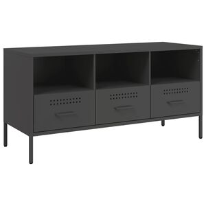 vidaXL Sj&oacute;nvarpssk&aacute;pur Svartur 100,5x39x50,5 cm Kaldvalsa&eth; St&aacute;l