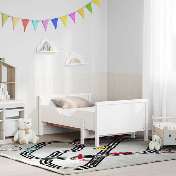 vidaXL Ramsv&iacute;k me&eth; d&yacute;nu me&eth; h&ouml;fu&eth;gafl Hv&iacute;tt 80 x 200 cm Solid furuhikk