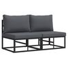 vidaXL Utandyra h&uacute;sg&ouml;gn me&eth; p&uacute;&eth;i 2 Stykki Svartur og Anthracite metal