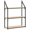 vidaXL 3-h&aelig;&eth;a Vegghilla Sonoma Eik 60x21x78,5 cm Samsettur Vi&eth;ur