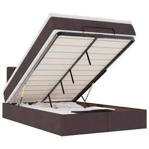 vidaXL Ottoman r&uacute;mgrind me&eth; d&yacute;nu D&ouml;kkbr&uacute;nt 120x190 cm Efni