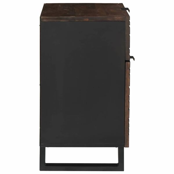 vidaXL Noat&ouml;flu sk&aacute;pur Valhnota 50 x 33 x 60 cm Gegnheill akas&iacute;uvi&eth;ur