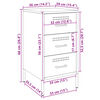 vidaXL Náttborð Hvítt 36x39x68 cm Kaldvalsað Stál
