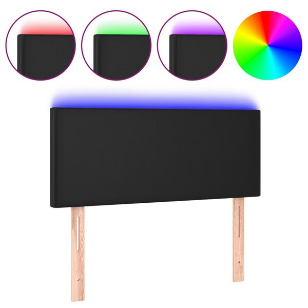 vidaXL LED H&ouml;f&eth;agafl 100x5x78/88 cm Svart Le&eth;url&iacute;ki