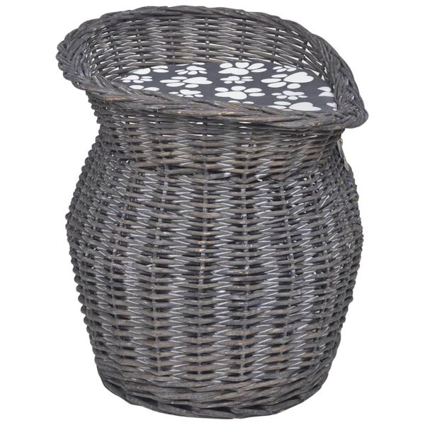 Kattatré úr Víði Gæludýrahús/Bæli/Klórustaur með púða