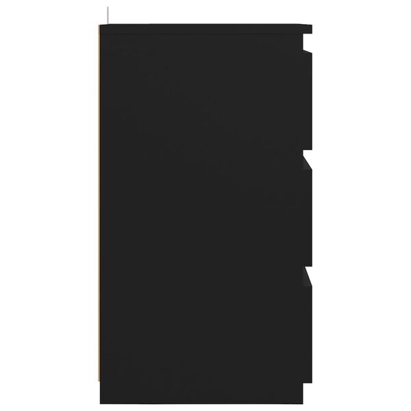 vidaXL Náttborð Svartur 40x35x62,5 cm Samsettur Viður