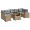 vidaXL 8 Hluta Gar&eth;s&oacute;fasett me&eth; Sessum Drappa&eth; P&oacute;l&yacute;rattan