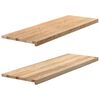 vidaXL gluggasyllur 2 stk &Oacute;me&eth;h&ouml;ndlu&eth; 120x40x2 cm gegnheil vi&eth;ar eik