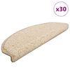 vidaXL Stigamottur 30 stk 65x21x4 cm kremlita&eth;ar h&aacute;lfhringlaga st&oacute;rar