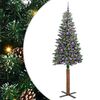 vidaXL Mj&oacute;tt j&oacute;latr&eacute; me&eth; 300 LED Gr&aelig;nn 210 cm PVC og solid furuvi&eth;