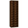 vidaXL Sk&oacute;sk&aacute;pur Br&uacute;nn Eikarlitur 54x34x183 cm Samsettur Vi&eth;ur