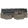 vidaXL Gar&eth;s&oacute;fa sett me&eth; p&uacute;&eth;i me&eth; geymslu 7 pcs Gr&aacute;r Poly rattan