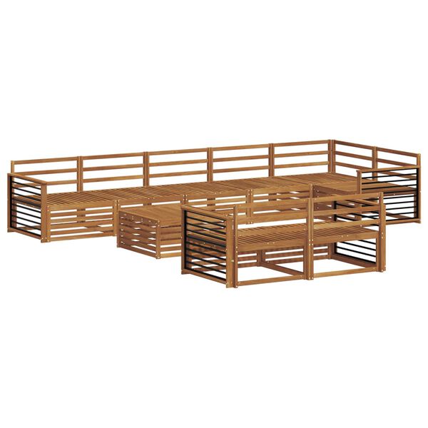 vidaXL &Uacute;ti s&oacute;fasett 9 pcs N&aacute;tt&uacute;rulegur