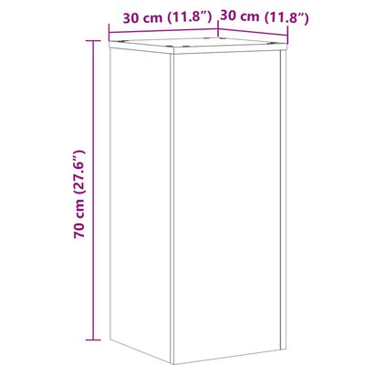 vidaXL Plöntustandar 2 stk Hvítir 30x30x70 cm Samsettur Viður